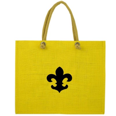 13-YB YELLOW PLAIN JUTE BAG W / BLACK FDL